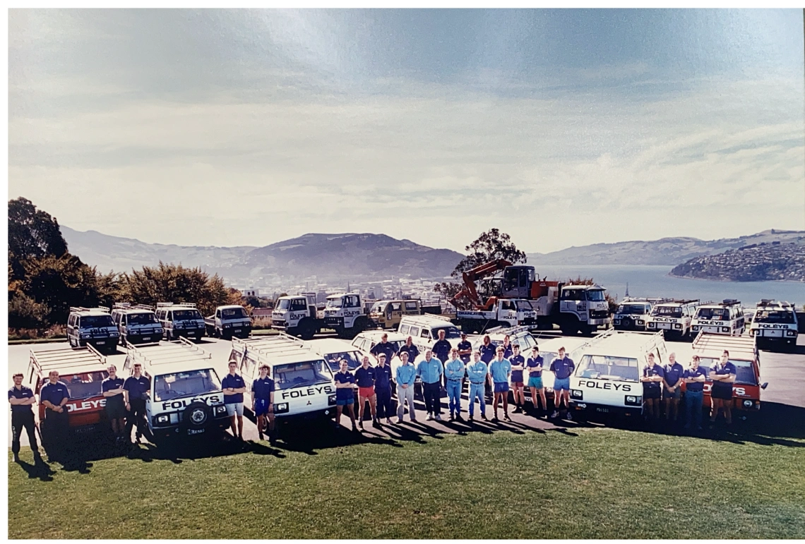 About Foleys team with fleet of vehicles in the early 90's